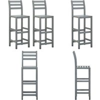 Vidaxl - Barhocker 2 Stk. Grau Massivholz Akazie - Holz Barhocker - Akaziabarhocker - Outdoor Barhocker - Gartenbarhocker - Barhocker Set - Home & von VIDAXL