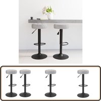 Barhocker 2 Stk. Grau Samt - Barhocker - Grau - Samt - Barstuhl - Höhenverstellbar von VIDAXL