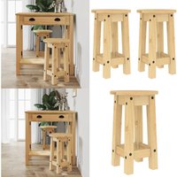 Barhocker 2 Stk. Massivholz Kiefer - Holz Barhocker - Küchenhocker - Barstühle - Kiefernholzmöbel - Rustic Furniture - Home & Living von VIDAXL