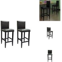 Vidaxl - Barhocker 2 Stk. Schwarz Kunstleder - Barhocker - Stuhl - Küche - Wohnzimmer - Schwarz Vidaxl - Barhocker 2 Stk. Schwarz Kunstleder - Barhocker - Stuhl - Küche - Wohnzimmer - Schwarz von VIDAXL