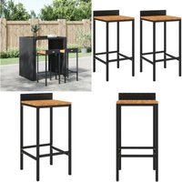 Vidaxl - Barhocker 2 Stk. Schwarz Poly Rattan und Massivholz Akazie - Barhocker - Gartenmöbeln - Outdoor Möbel - Esszimmerstühle - Küche - Home & Vidaxl - Barhocker 2 Stk. Schwarz Poly Rattan und Massivholz Akazie - Barhocker - Gartenmöbeln - Outdoor Möbel - Esszimmerstühle - Küche - Home & von VIDAXL