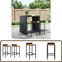 Barhocker 2 Stk. Schwarz Poly Rattan und Massivholz Akazie - Barhocker - Gartenmöbeln - Outdoor Möbel - Esszimmerstühle - Küche Barhocker 2 Stk. Schwarz Poly Rattan und Massivholz Akazie - Barhocker - Gartenmöbeln - Outdoor Möbel - Esszimmerstühle - Küche von VIDAXL