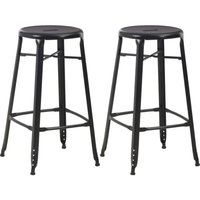 Vidaxl - 2er Set Barhocker,Barstuhl Schwarz Stahl von VIDAXL