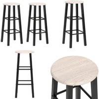 Vidaxl - Barhocker 2 Stk. Schwarz mdf - Barhocker - Küchenhocker - Stahlhocker - MDF-Hocker - Schwarze Möbel - Home & Living von VIDAXL