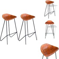 Vidaxl - Barhocker 2 Stk. Schwarz und Braun Echtleder - Lederhocker - Barhocker - Industrielles Möbel - Wohnzimmer Dekoration - Küchenstühle Vidaxl - Barhocker 2 Stk. Schwarz und Braun Echtleder - Lederhocker - Barhocker - Industrielles Möbel - Wohnzimmer Dekoration - Küchenstühle von VIDAXL