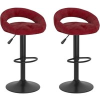 Barhocker 2 Stk. Weinrot Samt Vidaxl von VIDAXL