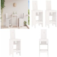 Vidaxl - Barhocker 2 Stk. Weiß 40x42x120 cm Massivholz Kiefer - Holz Barhocker - Gartenhocker - Kiefernholzhöcker - Outdoor Möbel - Terrassenmöbeln von VIDAXL