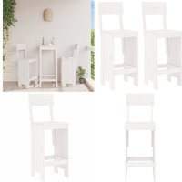 Vidaxl - Barhocker 2 Stk. Weiß 40x48,5x115,5 cm Massivholz Kiefer - Holz Barhocker - Gartenstühle - Outdoor Möbel - Kiefernholz - Sitzgelegenheiten Vidaxl - Barhocker 2 Stk. Weiß 40x48,5x115,5 cm Massivholz Kiefer - Holz Barhocker - Gartenstühle - Outdoor Möbel - Kiefernholz - Sitzgelegenheiten von VIDAXL