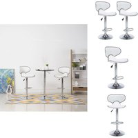 Barhocker 2 Stk. Weiß Kunstleder - Barhocker - Küchenhocker - Esszimmerstühle - Designerstühle - Weiße Möbel von VIDAXL