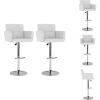 Vidaxl - Barhocker 2 Stk. Weiß Kunstleder - Barhocker - Küchenhocker - Sitzhocker - Hochstuhl - Weißer Barhocker von VIDAXL