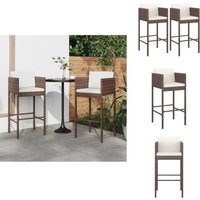 Vidaxl - Barhocker 2 Stk. mit Kissen Braun Poly Rattan - Barhocker - Gartenstühle - Esszimmerstühle - Balkonmöbeln - Terrasse Möbel Vidaxl - Barhocker 2 Stk. mit Kissen Braun Poly Rattan - Barhocker - Gartenstühle - Esszimmerstühle - Balkonmöbeln - Terrasse Möbel von VIDAXL