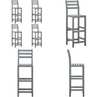 Vidaxl - Barhocker 4 Stk. Grau Massivholz Akazie - Holz Barhocker - Akaziabarhocker - Outdoor Barhocker - Gartenbarhocker - Barhocker Set - Home & von VIDAXL