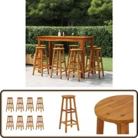 Vidaxl - Barhocker 8 Stk. Massivholz Akazie - Holz Barhocker - Barstühle - Gartenstuhl - Akazientisch - Outdoor Möbel von VIDAXL