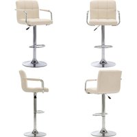 Vidaxl - Barhocker Creme Stoff - Barhocker - Küchenhocker - Esszimmerstuhl - Drehstuhl - Cremefarbene Möbel - Home & Living von VIDAXL