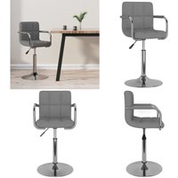 Vidaxl - Barhocker Hellgrau Stoff - Barhocker - Drehstuhl - Küchenstuhl - Hocker - Stuhl Mit Armlehnen - Home & Living von VIDAXL