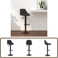 Barhocker Schwarz Samt - Samtsitzsack - Barhocker Schwarz - Höhenverstellbarer Stuhl - Drehbares Barstool - Esszimmerstuhl von VIDAXL