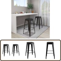 Vidaxl - Barhocker Stapelbar 2 Stk. Schwarz Metall - Industrieller Barhocker - Barhocker Schwarz - Metall Barhocker - Höhmbarer Barhocker Vidaxl - Barhocker Stapelbar 2 Stk. Schwarz Metall - Industrieller Barhocker - Barhocker Schwarz - Metall Barhocker - Höhmbarer Barhocker von VIDAXL