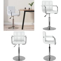 Barhocker Weiß Kunstleder - Barhocker - Küchenstuhl - Drehstuhl - Hochstuhl - Weißer Stuhl - Home & Living von VIDAXL