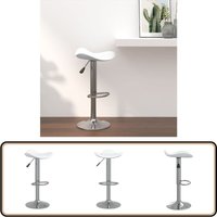Barhocker Weiß Verchromter Stahl und Kunstleder - Barhocker - Sitzhocker - Küchenhocker - Drehbares Stuhl - Höhenverstellbarer Stuhl von VIDAXL