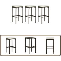 Barhocker mit Kissen 3 Stk. Braun Poly Rattan - Barhocker - Esszimmerstühle - Gartenmöbel - Outdoor Möbel - Bistrostühle Barhocker mit Kissen 3 Stk. Braun Poly Rattan - Barhocker - Esszimmerstühle - Gartenmöbel - Outdoor Möbel - Bistrostühle von VIDAXL