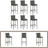 Vidaxl - Barhocker mit Kissen 6 Stk. Grau Poly Rattan - Barhocker - Gartenmöbeln - Outdoor Möbel - Esszimmerstühle - Küchentisch Vidaxl - Barhocker mit Kissen 6 Stk. Grau Poly Rattan - Barhocker - Gartenmöbeln - Outdoor Möbel - Esszimmerstühle - Küchentisch von VIDAXL