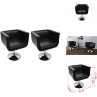 Vidaxl - Barsessel 2 Stk. Kunstleder Schwarz - Drehsessel - Sessel Schwarz - Bürostuhl - Wohnzimmersessel - Gästezimmer Vidaxl - Barsessel 2 Stk. Kunstleder Schwarz - Drehsessel - Sessel Schwarz - Bürostuhl - Wohnzimmersessel - Gästezimmer von VIDAXL
