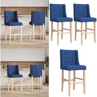 Barstühle 2 Stk. Massivholz Gummibaum und Stoff - Esszimmerstühle - Barhocker - Küchenstühle - Holzstühle - Bequeme Stühle - Home & Living von VIDAXL