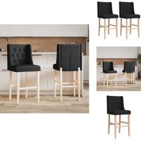 Barstühle 2 Stk. Massivholz Gummibaum und Stoff - Esszimmerstühle - Barhocker - Küchenstühle - Holzstühle - Schwarze Möbel Barstühle 2 Stk. Massivholz Gummibaum und Stoff - Esszimmerstühle - Barhocker - Küchenstühle - Holzstühle - Schwarze Möbel von VIDAXL