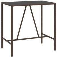 Vidaxl - Bartisch mit Glasplatte Braun 110x70x110 cm Poly Rattan von VIDAXL