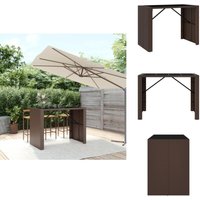 Vidaxl - Bartisch mit Glasplatte Braun 145x80x110 cm Poly Rattan - Gartentisch - Outdoortisch - Bartisch - Bistrotisch - Esszimmerset von VIDAXL