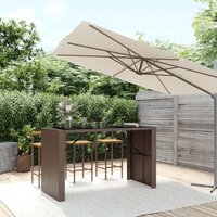Vidaxl - Bartisch mit Glasplatte Braun 185x80x110 cm Poly Rattan von VIDAXL