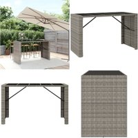 Bartisch mit Glasplatte Grau 185x80x110 cm Poly Rattan - Outdoor Möbel - Gartenmöbel - Esszimmerset - Balkonmöbel - Terrassenmöbeln - Home & Living Bartisch mit Glasplatte Grau 185x80x110 cm Poly Rattan - Outdoor Möbel - Gartenmöbel - Esszimmerset - Balkonmöbel - Terrassenmöbeln - Home & Living von VIDAXL