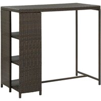 Bartisch mit Regal Braun 120x60x110 cm Poly Rattan - Vidaxl von VIDAXL