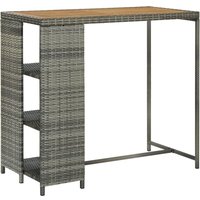 Bartisch mit Regal Grau 120x60x110 cm Poly Rattan Vidaxl Bartisch mit Regal Grau 120x60x110 cm Poly Rattan Vidaxl von VIDAXL