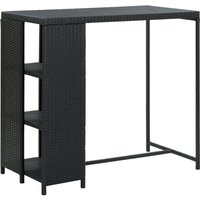Bartisch mit Regal Schwarz 120x60x110 cm Poly Rattan - Vidaxl Bartisch mit Regal Schwarz 120x60x110 cm Poly Rattan - Vidaxl von VIDAXL