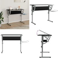 Basteltisch Schwarz & Grau 110x53x(58-87)cm Holzwerkstoff Stahl - Bürostuhl - Schreibtisch - Homeoffice - Arbeitsplatzgestaltung - Holzwerkstoffmöbel von VIDAXL