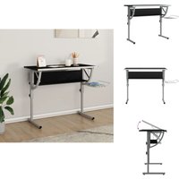 Basteltisch Schwarz & Grau 110x53x(58-87)cm Holzwerkstoff Stahl - Bürostuhl - Schreibtisch - Homeoffice - Arbeitsplatzgestaltung - Holzwerkstoffmöbel von VIDAXL