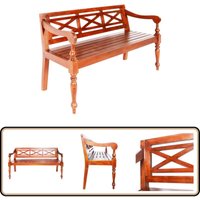 Vidaxl - Batavia-Bank Dunkelbraun 123 cm Massivholz Mahagoni - Mahagoni Bank - Wohnzimmer Dekoration - Holzbänkchen - Esszimmer Möbel - Gästebett von VIDAXL