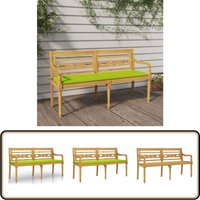Vidaxl - Batavia-Bank mit Hellgrünem Kissen 150 cm Massivholz Teak - Gartenzubehör - Gartenbank - Holzbank - Teakholzbank - Outdoor Möbel von VIDAXL