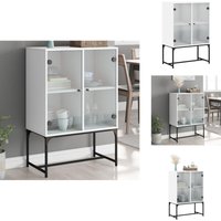 Vidaxl - Beistellschrank mit Glastüren Weiß 69x37x100 cm - Schreibtisch - Regal - Wohnzimmermöbel - Aufbewahrungsschrank - Vitrine Vidaxl - Beistellschrank mit Glastüren Weiß 69x37x100 cm - Schreibtisch - Regal - Wohnzimmermöbel - Aufbewahrungsschrank - Vitrine von VIDAXL