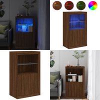 Vidaxl - Beistellschrank mit LED-Leuchten Braun Eiche Holzwerkstoff - Schreibtischlampe - Nachttischleuchte - Wohnzimmerstil - Holzoptik Vidaxl - Beistellschrank mit LED-Leuchten Braun Eiche Holzwerkstoff - Schreibtischlampe - Nachttischleuchte - Wohnzimmerstil - Holzoptik von VIDAXL