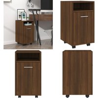 Vidaxl - Beistellschrank mit Rollen Braun Eichen-Optik 33x38x60 cm - Holz Sideboard - Sideboard Braun - Wohnzimmermöbel - Regal Mit Türen Vidaxl - Beistellschrank mit Rollen Braun Eichen-Optik 33x38x60 cm - Holz Sideboard - Sideboard Braun - Wohnzimmermöbel - Regal Mit Türen von VIDAXL