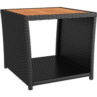 Beistelltisch mit Holzplatte Schwarz Poly Rattan & Akazienholz Vidaxl Beistelltisch mit Holzplatte Schwarz Poly Rattan & Akazienholz Vidaxl von VIDAXL