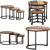 Vidaxl - Beistelltische 3 Stk. Recyceltes Massivholz - Industriel Style - Wohnzimmer Dekoration - Holzmöbel - Beistelltisch Set - Recyceltes Holz von VIDAXL