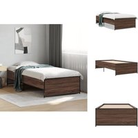 Vidaxl - Bettgestell Braun Eichen-Optik 75x190 cm Holzwerkstoff Metall - Holzbettfundament - Doppelbett - Massivholzbette - Bettrahmen - Eiche Optik Vidaxl - Bettgestell Braun Eichen-Optik 75x190 cm Holzwerkstoff Metall - Holzbettfundament - Doppelbett - Massivholzbette - Bettrahmen - Eiche Optik von VIDAXL