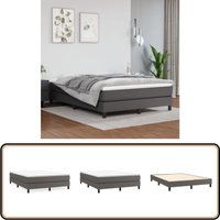 Bettgestell Grau 140x190 cm Kunstleder - Bettes Gestell - Schlafzimmer Möbel - Kunstleder Bett - Doppelbett - Boxspring Bettkasten Bettgestell Grau 140x190 cm Kunstleder - Bettes Gestell - Schlafzimmer Möbel - Kunstleder Bett - Doppelbett - Boxspring Bettkasten von VIDAXL