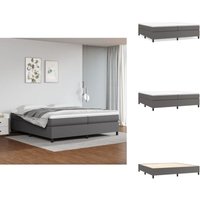 Bettgestell Grau 200x200 cm Kunstleder - Bettes Gestell - Doppelbett - Kunstleder Bett - Grau Bett - Boxspringbetten Bettgestell Grau 200x200 cm Kunstleder - Bettes Gestell - Doppelbett - Kunstleder Bett - Grau Bett - Boxspringbetten von VIDAXL