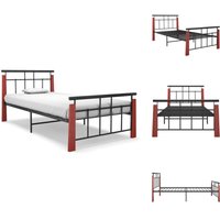 Vidaxl - Bettgestell Metall und Massivholz Eiche 100x200 cm - Bettgestell - Metallbett - Holzbett - Doppelbett - Boxspringbetten Vidaxl - Bettgestell Metall und Massivholz Eiche 100x200 cm - Bettgestell - Metallbett - Holzbett - Doppelbett - Boxspringbetten von VIDAXL
