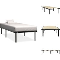 Vidaxl - Bettgestell Schwarz Metall 90×200 cm - Metallbettfassungen - Doppelbett Gestell - Bettrahmen Schwarz - Boxspringrahmen - Schlafraum von VIDAXL