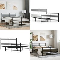 Vidaxl - Bettgestell mit Kopf- und Fußteil Metall Schwarz 140x200 cm - Metallbettfassungen - Doppelbett - Boxspringrahmen - Schlafraumgestaltung Vidaxl - Bettgestell mit Kopf- und Fußteil Metall Schwarz 140x200 cm - Metallbettfassungen - Doppelbett - Boxspringrahmen - Schlafraumgestaltung von VIDAXL